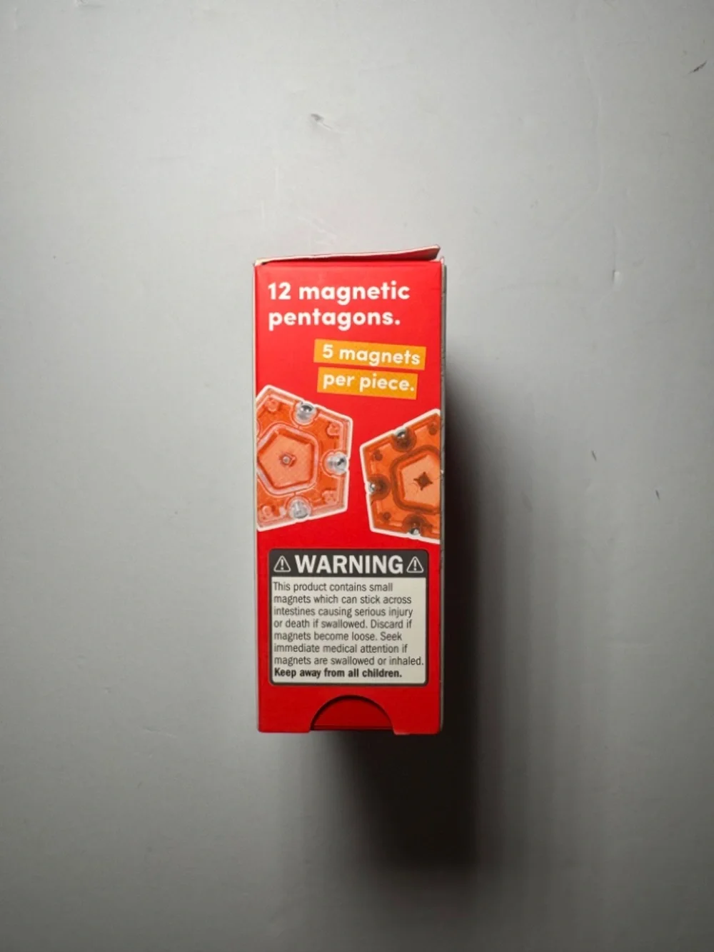 Speks Geode Magnetic Fidget Sphere 12-Piece Orange Pentagon Set in Box